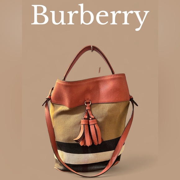 Burberry Handbags - Burberry 2-Way Bucket Bag With Burberry Dust Bag (A443)
